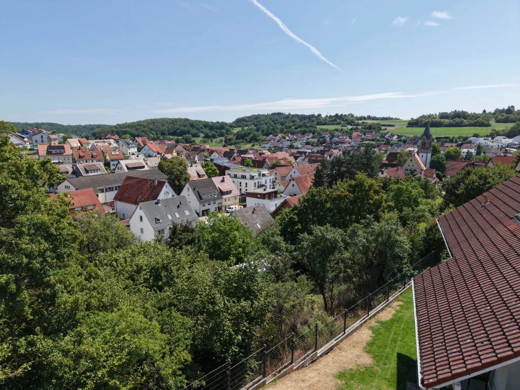 Drohnenaufnahme Gechingen vor der Bildbearbeitung